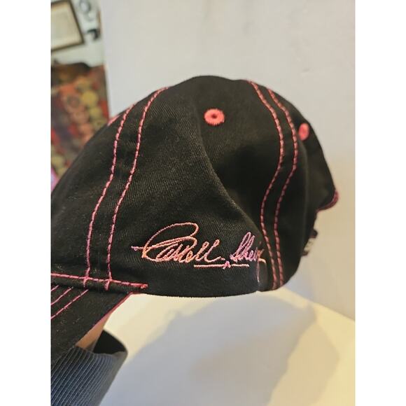 Black / Pink Shelby Mustang Hat Cap w/ Gray Embroidered Snake Cobra Logo - Picture 2 of 6